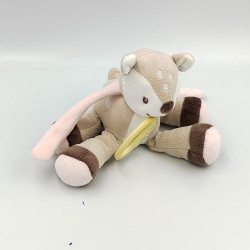 Doudou musical faon biche beige marron rose NATTOU