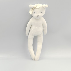 Doudou souris blanche noeud JACADI
