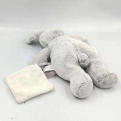 Doudou lapin gris mouchoir Perle BABY NAT