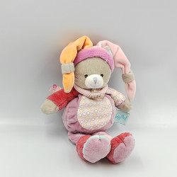 Doudou chat gris rose mauve rouge orange Nina BABY NAT