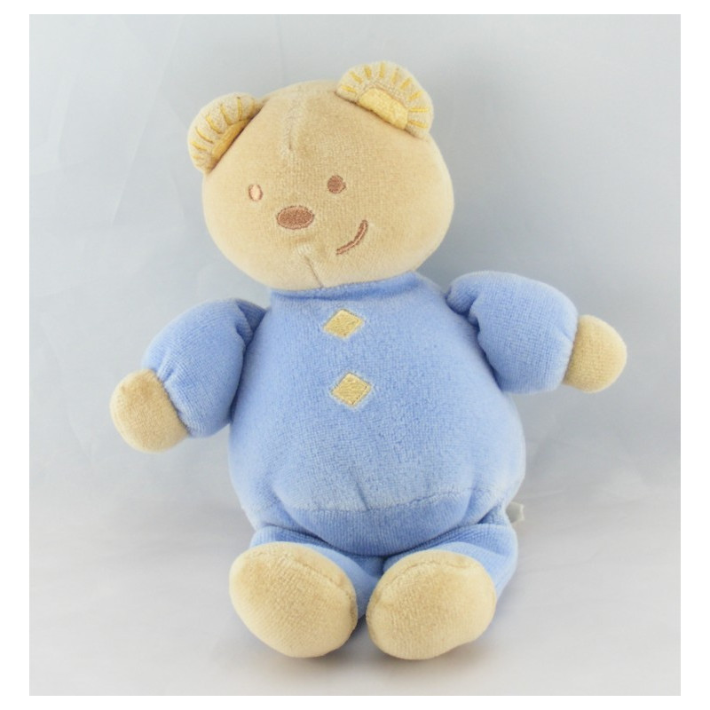 Doudou Ours bleu demi bouche TEX