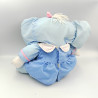 Peluche Puffalump éléphant bleu blanc rose tissu