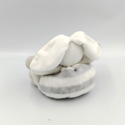 Doudou lapin blanc gris rayé Tendres et Douces KALOO