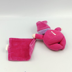 Doudou bébé avec mouchoir rose rayure Minirêves COROLLE