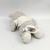 Doudou musical ours blanc gris coeurs nuage MOTS D'ENFANTS