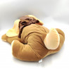 Peluche chien marron beige noeud satin GIPSY