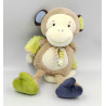 Doudou singe beige bleu vert BABYSUN