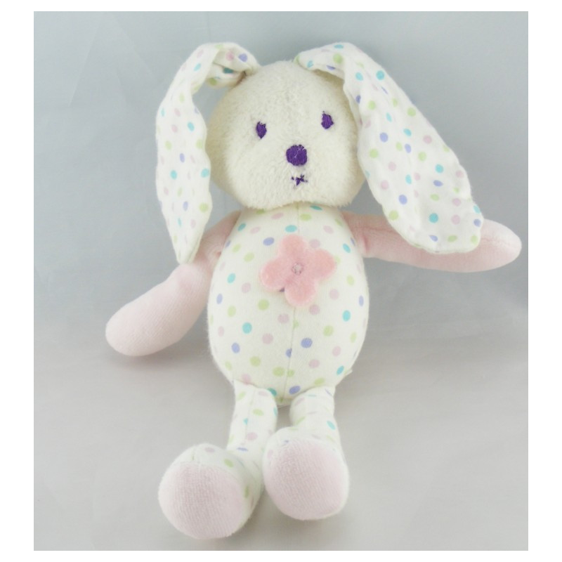 Doudou lapin rose bordeaux OBAIBI