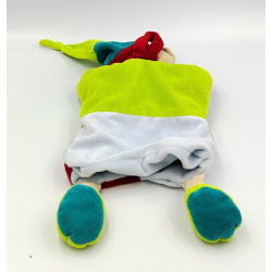 Doudou et compagnie marionnette ours vert bleu rouge marron Mirou