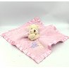 Doudou plat couverture rose satin Winnie l'ourson lots of love DISNEY