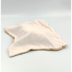 Doudou plat ours beige marron rose JACADI