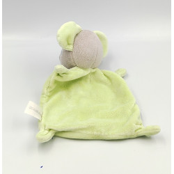Doudou plat souris verte oiseau NICOTOY