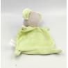 Doudou plat souris verte oiseau NICOTOY