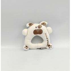 Doudou et compagnie hochet chien blanc marron mouchoir Monster douceur