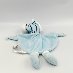 Doudou plat zèbre bleu rayé TOM & KIDDY TOMKIDS