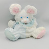 Peluche Puffalump souris blanc rose bleu FISHER PRICE