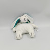 Doudou semi plat lapin blanc vert AUBY ALPHA