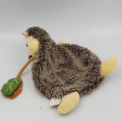 Doudou plat hérisson beige marron BIECO