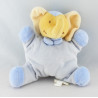 Doudou plat éléphant bleu BENGY