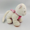 Doudou chat blanc orange rose fleurs Celia Iris et Babette NOUKIE'S