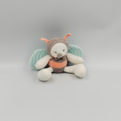 Petit doudou ours papillon abeille blanc rose bleu gris NATTOU