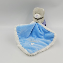 Doudou et Compagnie chaton bleu blanc mouchoir Bisous Esquimau