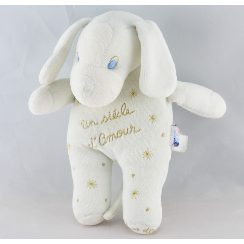 Doudou chien bleu vie bonheur tendresse SUCRE D'ORGE