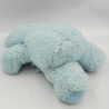 Ancienne peluche ours bleu noeud satin