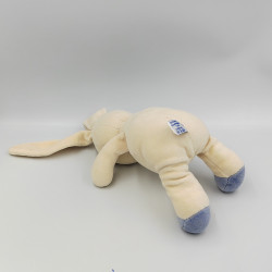 Doudou lapin blanc écru bleu NOUNOURS