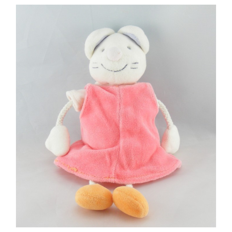 Doudou plat souris orange JOLLYBABY