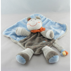 Doudou plat zébre bleu oiseau brodé KIABI KITCHOUN