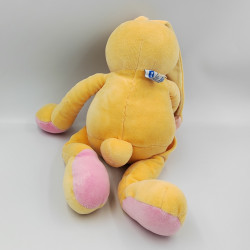 Grand doudou lapin orange rose jaune fleur NOUNOURS