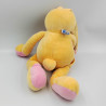 Grand doudou lapin orange rose jaune fleur NOUNOURS