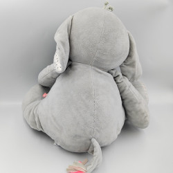 Grand doudou éléphant gris blanc étoiles NOUKIES NOUKIE'S