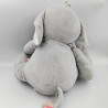 Grand doudou éléphant gris blanc étoiles NOUKIES NOUKIE'S