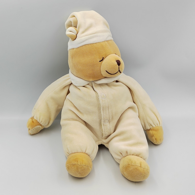 Doudou ours écru jaune DOODOO