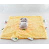 Doudou plat hippopotame gris orange INFLUX