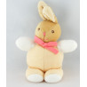 Mini doudou lapin beige rose hochet anneau en bois KALOO 