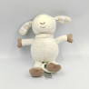 Doudou musical mouton blanc beige bleu rayé BABY CLUB