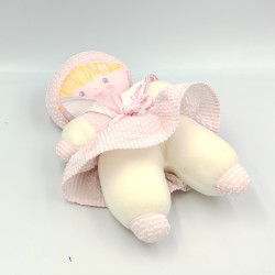 Doudou ancienne poupée robe rose col marin COROLLE VINTAGE