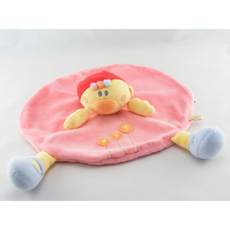 Doudou plat Billy et Babette rose NATTOU