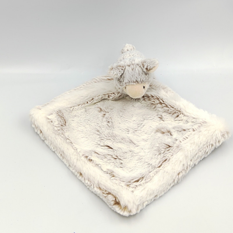 Doudou mouton beige marron mouchoir DANI