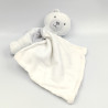 Doudou ours blanc gris mouchoir Cajou SUCRE D'ORGE