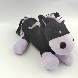 Doudou peluche poney cheval noir mauve étoile HAPPYROSS GMBH