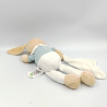 Doudou bio lapin blanc bleu mouchoir Baby nat