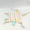 Doudou plat étoile blanc rose vert jaune triangles lange ORCHESTRA PREMAMAN