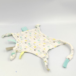 Doudou plat étoile blanc gris bleu jaune triangles lange ORCHESTRA PREMAMAN