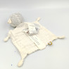 Doudou plat agneau mouton blanc orange gris DPAM