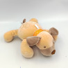 Doudou chien beige marron colllier orange SANDY