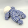 Doudou ours blanc vichy bleu TARTINE ET CHOCOLAT